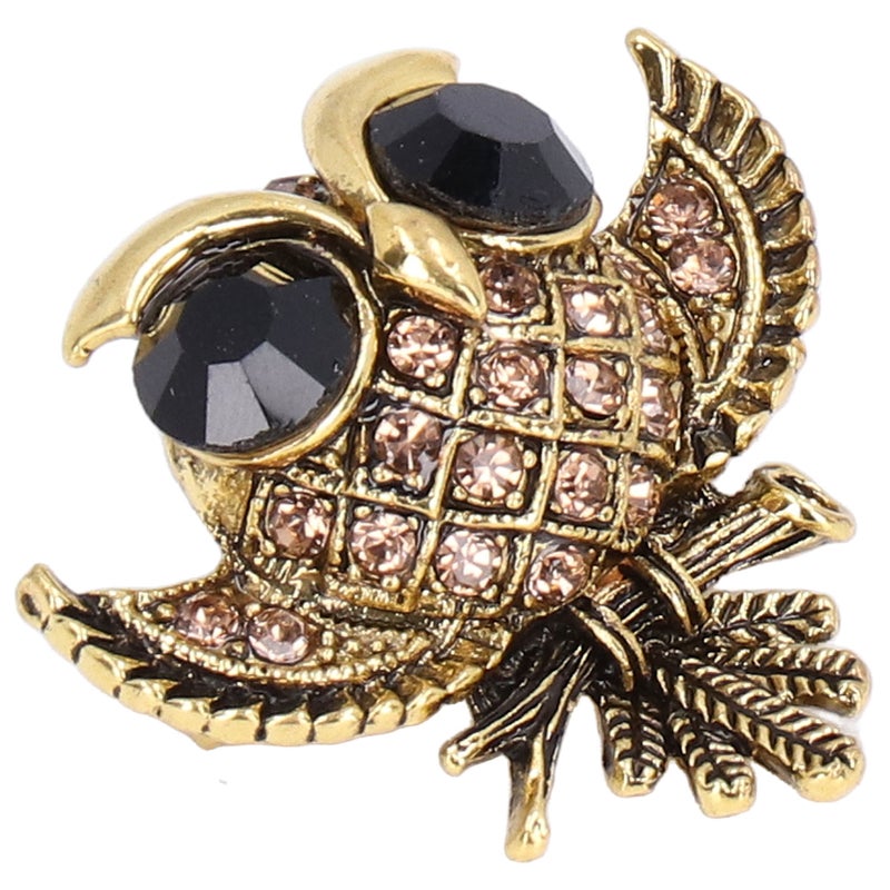 Owl Brooch: 1pc Gold Alloy Rhinestone - Handcrafted Exquisite Design Fashion Accessory for Parties, Casual Wear and Pin Collectors - Image 4
