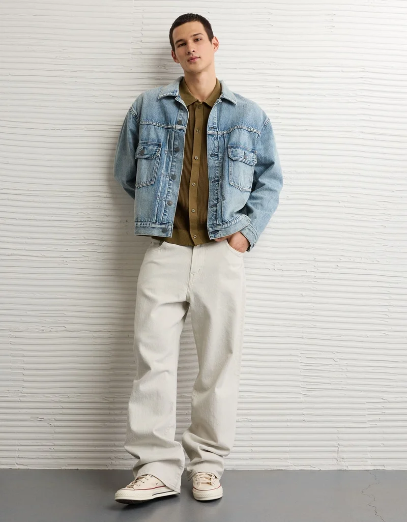 American Eagle  AE Striped Button-Up Sweater Polo for Men | Best Price UAE