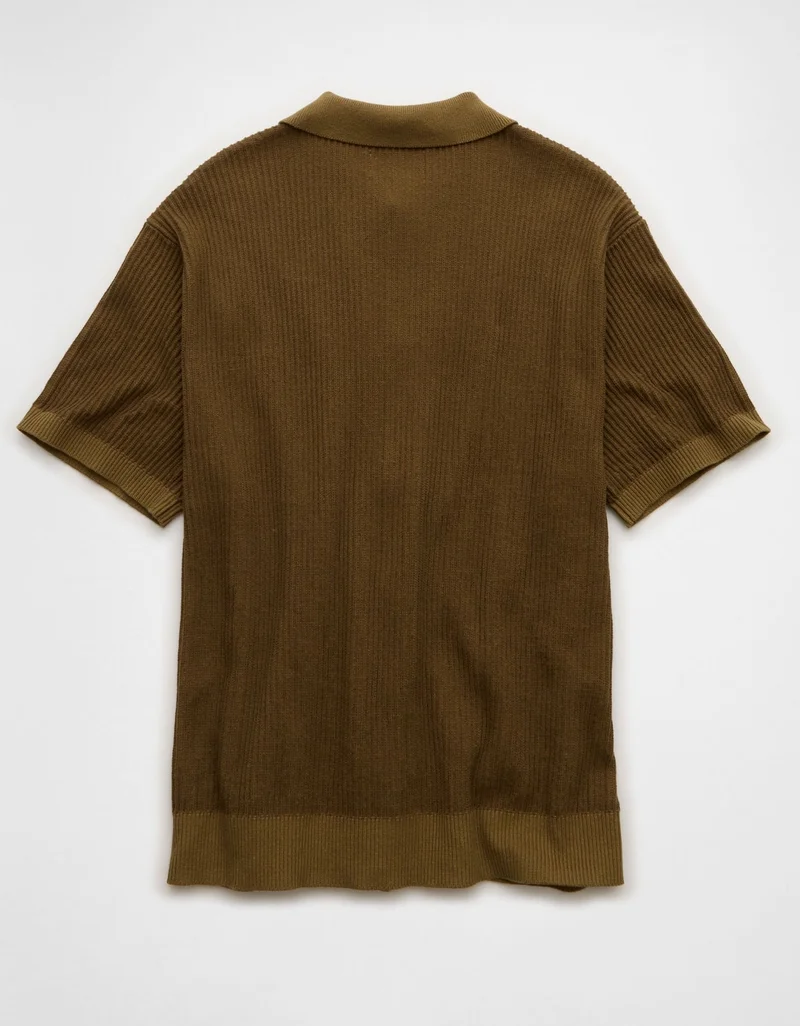 American Eagle  AE Striped Button-Up Sweater Polo for Men | Best Price UAE