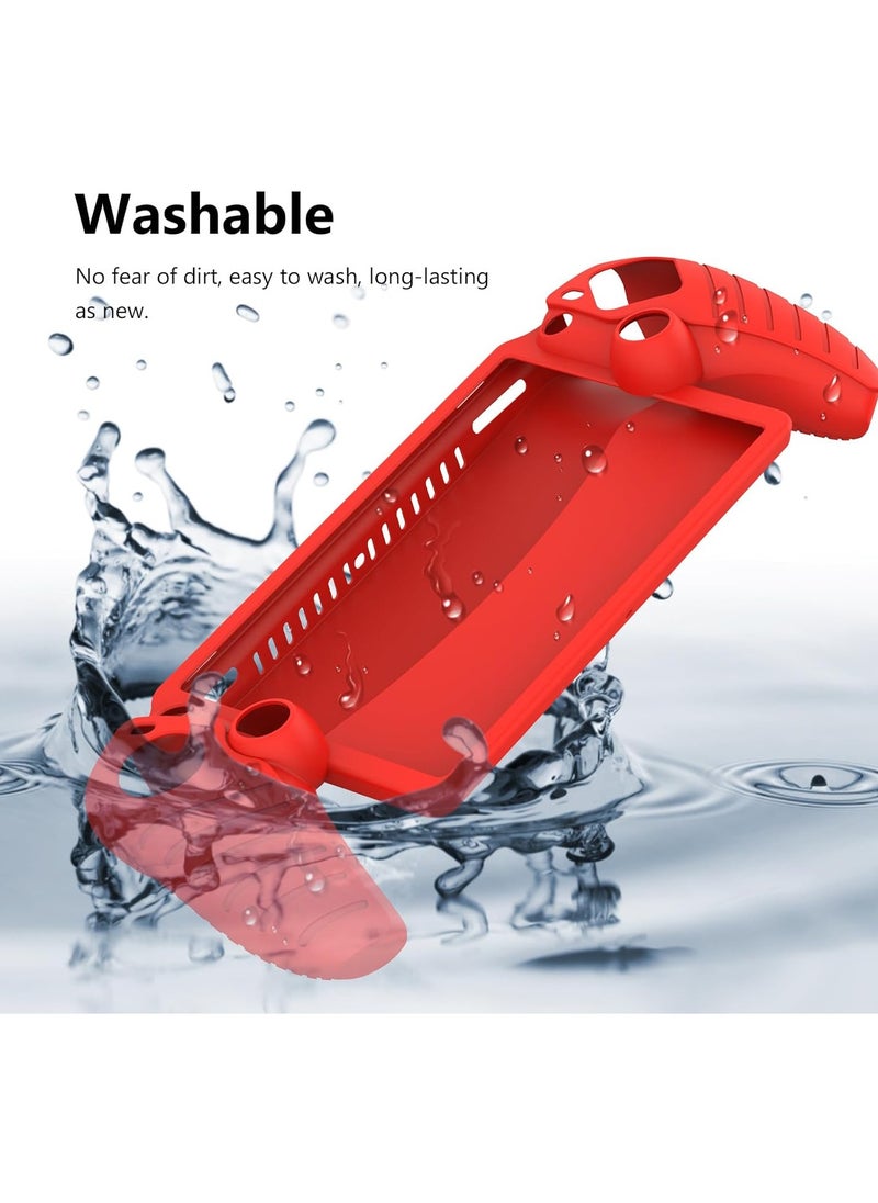 Excefore - Protective Case for Playstation Portal, Silicone Case Cover Protector All-Around Protection and Non-Slip Thumb Grips Accessories for Playstation Remote Player Playstation Portal Case (Red) - Image 1