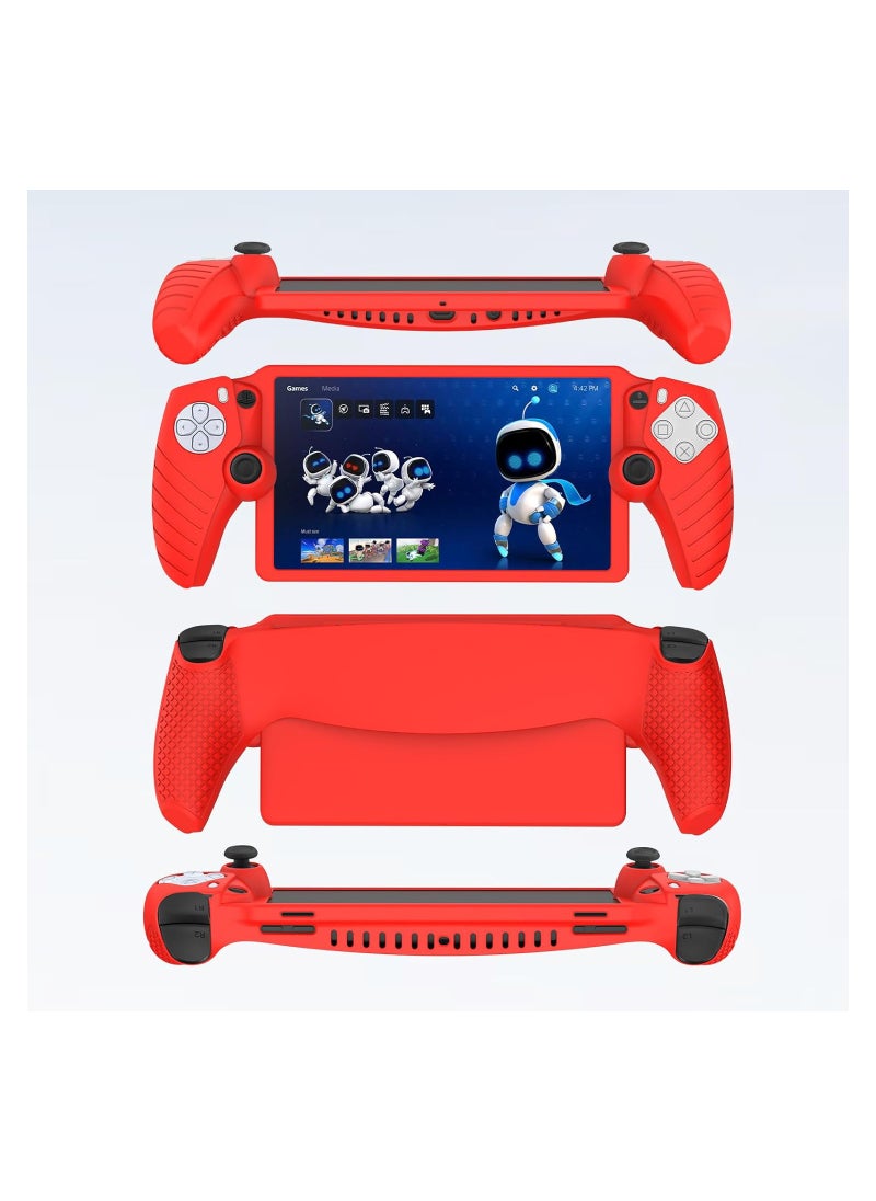 Excefore - Protective Case for Playstation Portal, Silicone Case Cover Protector All-Around Protection and Non-Slip Thumb Grips Accessories for Playstation Remote Player Playstation Portal Case (Red) - Image 1