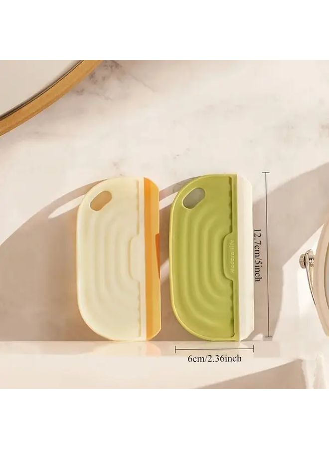 ممسحة برتقالية بمقبض ناعم لتنظيف أسطح المطبخ والمرايا والسيراميك - Image 2