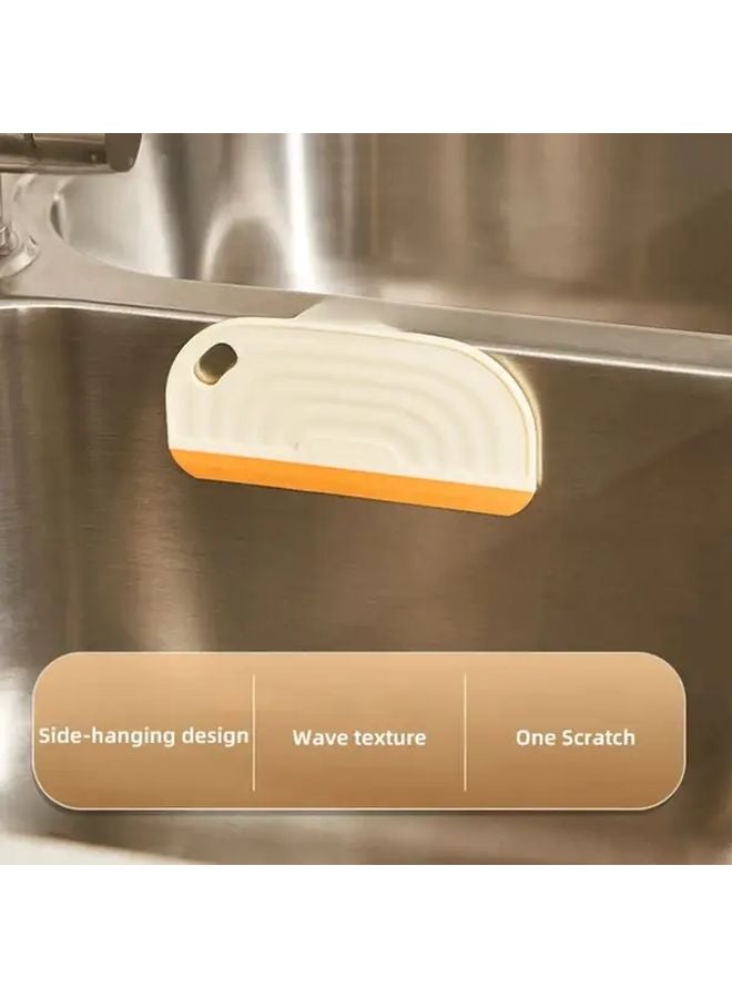 ممسحة برتقالية بمقبض ناعم لتنظيف أسطح المطبخ والمرايا والسيراميك - Image 4