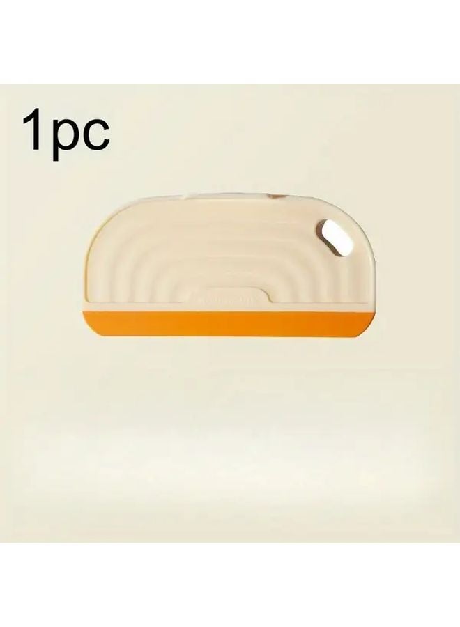 ممسحة برتقالية بمقبض ناعم لتنظيف أسطح المطبخ والمرايا والسيراميك - Image 1