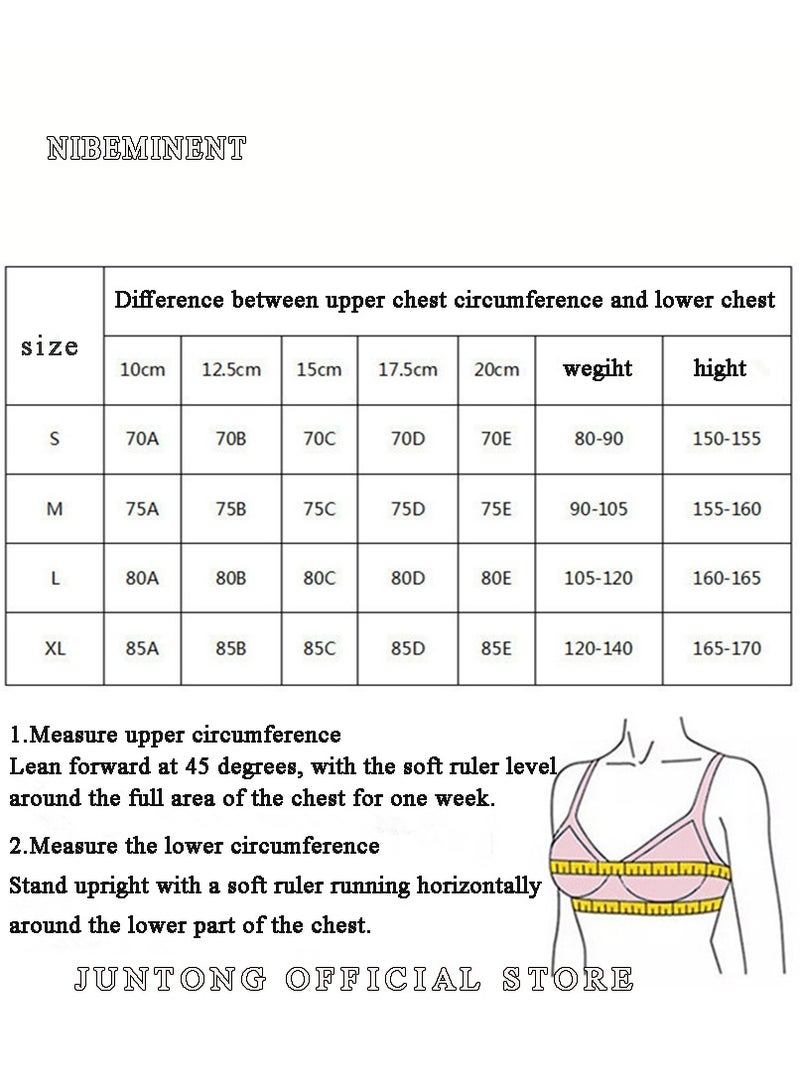 NIBEMINENT Women's Lace Bra Push Up Cotton Daily Underwire Leisure Comfort Breathable Soft Bras Sweet Romantic Ultra-Thin Underwear Lingerie Underclothes - Image 2