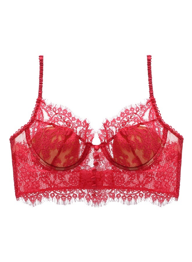 NIBEMINENT Women's Lace Bra Push Up Cotton Daily Underwire Leisure Comfort Breathable Soft Bras Sweet Romantic Ultra-Thin Underwear Lingerie Underclothes - Image 1