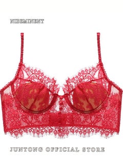 NIBEMINENT Women's Lace Bra Push Up Cotton Daily Underwire Leisure Comfort Breathable Soft Bras Sweet Romantic Ultra-Thin Underwear Lingerie Underclothes  - Image 1