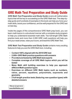 GRE Math Test Preparation and study guide: The Most Comprehensive Prep Book with Two Full-Length GRE Math Tests  - Image 1