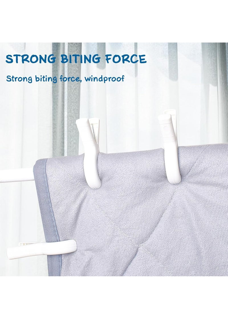 Loquat 8 Pcs Beach Towel Clips - Strong Grip, Plastic, Windproof, with Drawstring Bag, for Drying Towels - Image 4