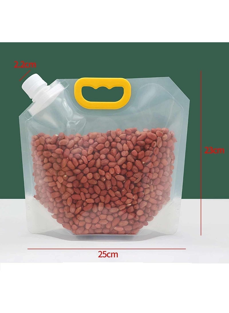J J SHOPPING CART J J SHOPPING CART 5Pcs 15L Reusable Grain Moisture Proof Sealed Bag Grain Storage Tank Grain Rice Food Storage Bag Stand Up Pouch Bags with Portable Handle  - Image 2