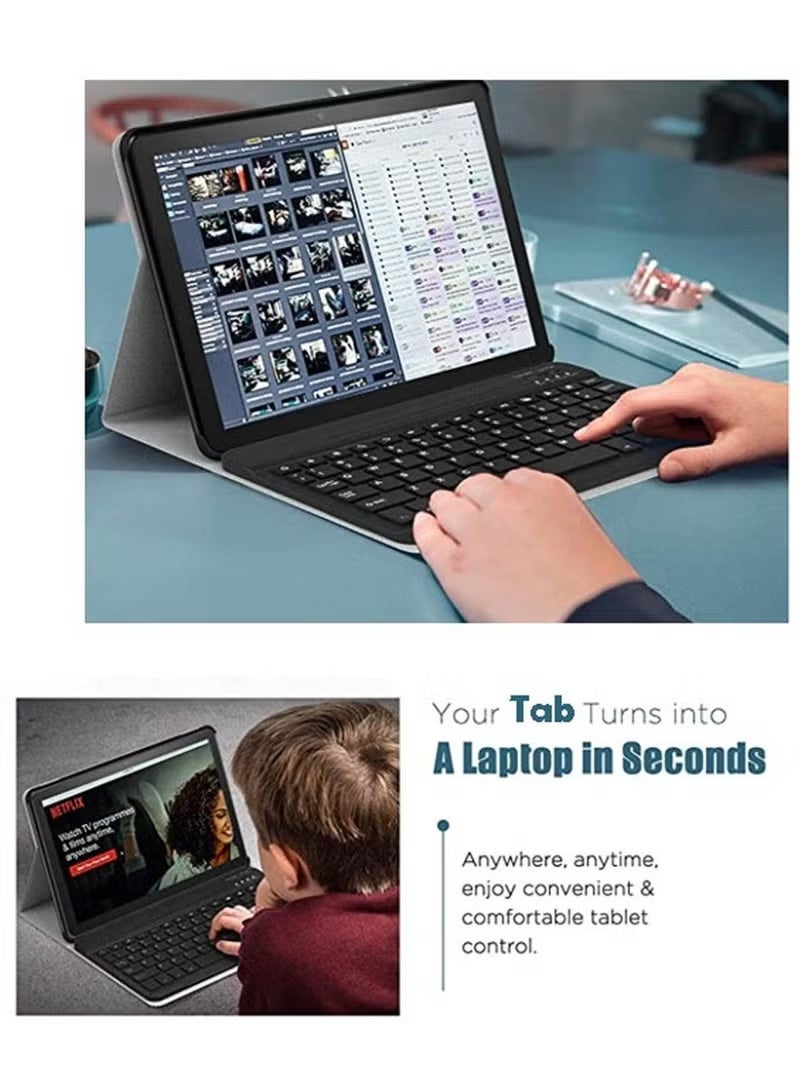 CCIT A103 Pro 5G Tablet PC with 10.1-Inch HD Display, 8GB RAM, 512GB Storage, 5800mAh Battery – Includes Wireless Keyboard & PU Cover – Fast 5G Connectivity, Smooth Performance for Study, Work, Streaming, Gaming – Slim, Lightweight, Portable Design - Image 3