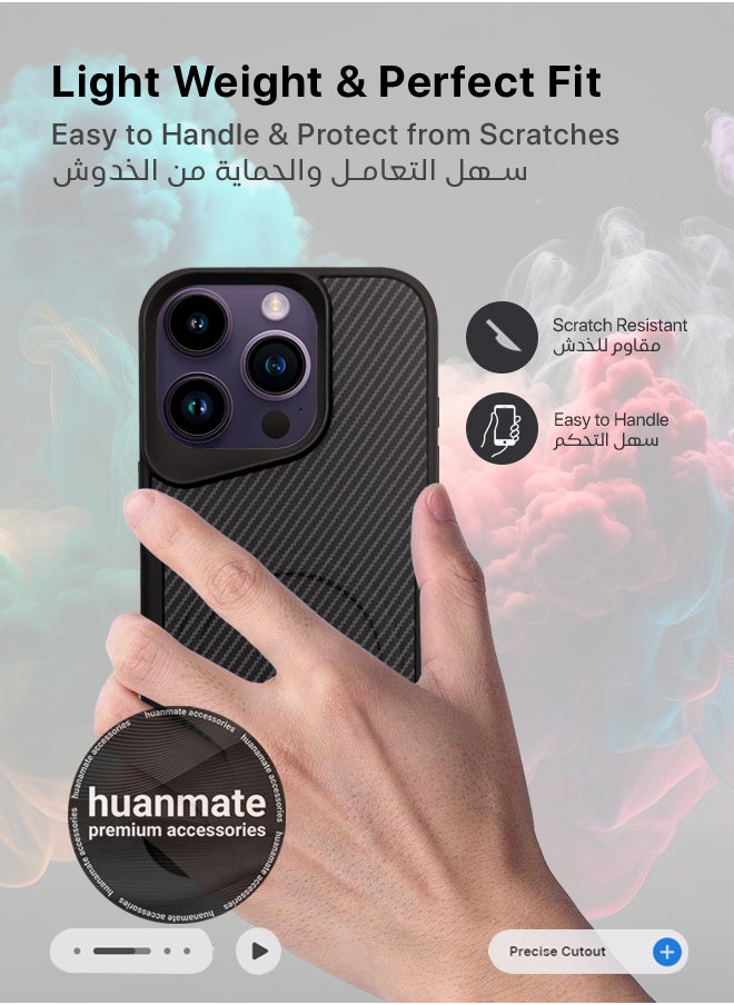 huanmate - Apple iPhone 14 Pro Max MagSafe Case Black/Titanium- High Quality Strong Magnet, Wireless Charging Compatible, Shockproof Protection, Ultra Slim Anti-Scratch Magnetic Cover for Apple iPhone 14 Pro Max - Image 1