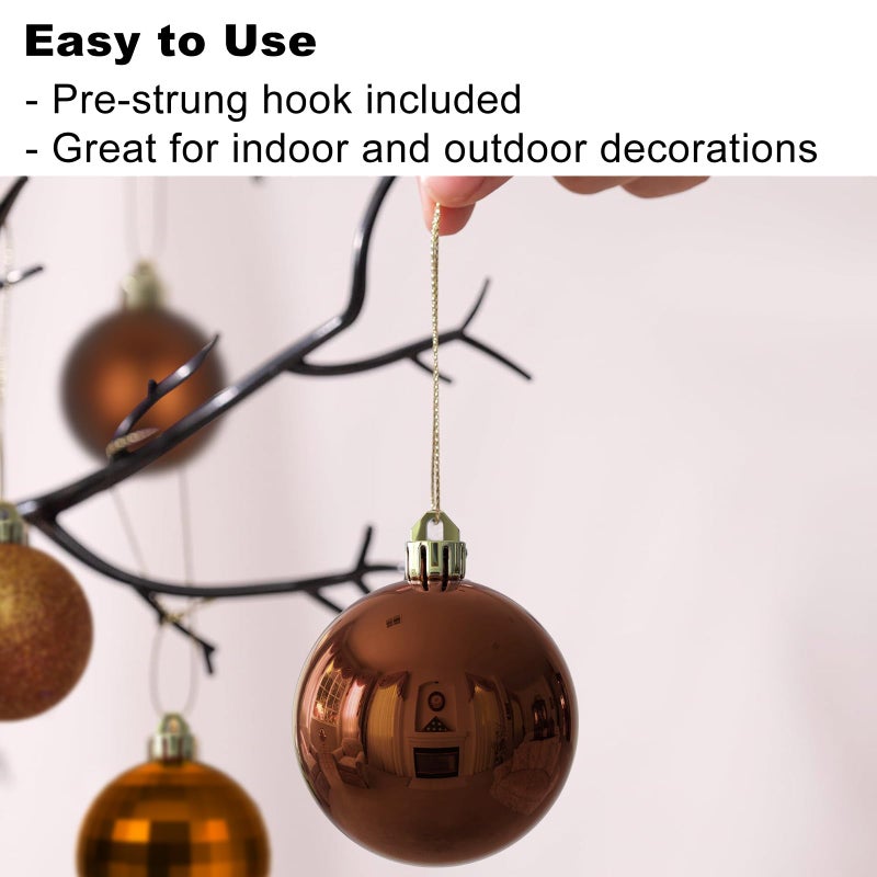 GameXcel Bronze Christmas Ornaments - Christmas Tree Decorations Balls Ornaments Shatterproof Hanging Shiny Balls for Christmas Wreath Garland Holiday Decor Set of 36pcs  Multi-Sizes(1.6"" 2.5"" 3.2"") - Image 5