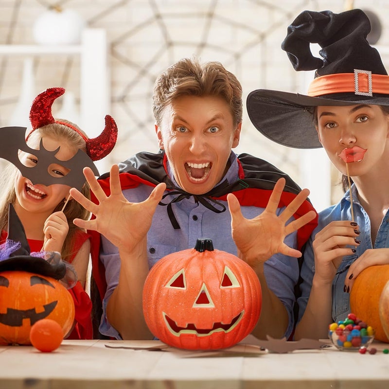 DOITOOL Halloween Pumpkin Lantern, Jack-O-Lanterns Light Up Pumpkin Figurine Halloween Decorations Party Favor for Haunted House Holiday Party Home Decor - Image 2