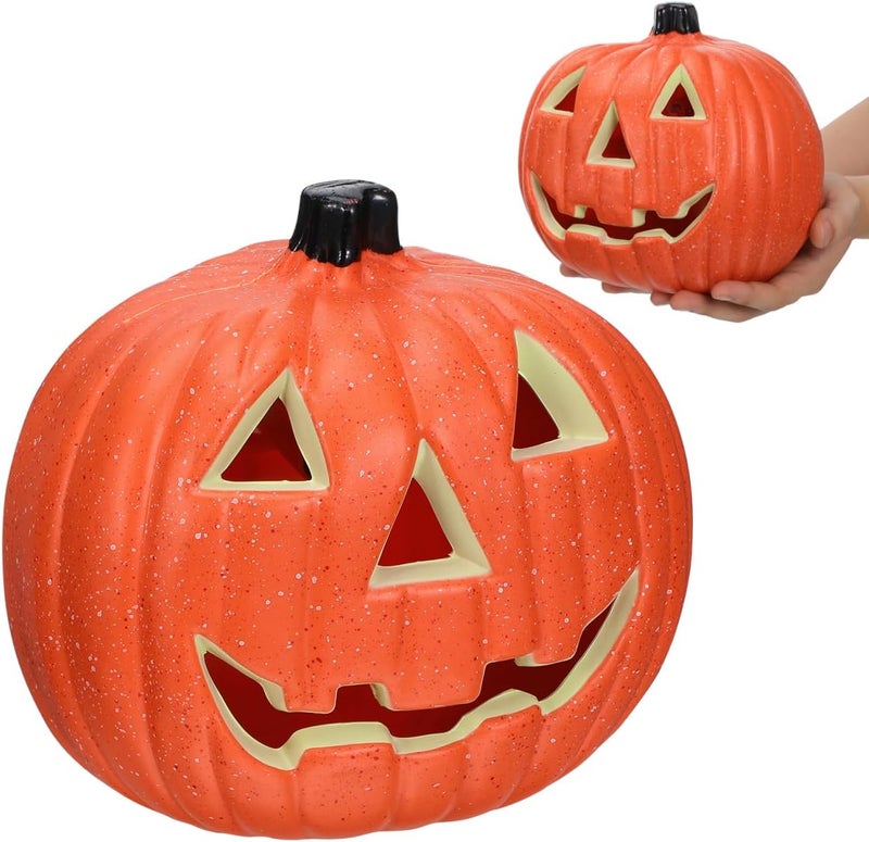 DOITOOL Halloween Pumpkin Lantern, Jack-O-Lanterns Light Up Pumpkin Figurine Halloween Decorations Party Favor for Haunted House Holiday Party Home Decor - Image 1