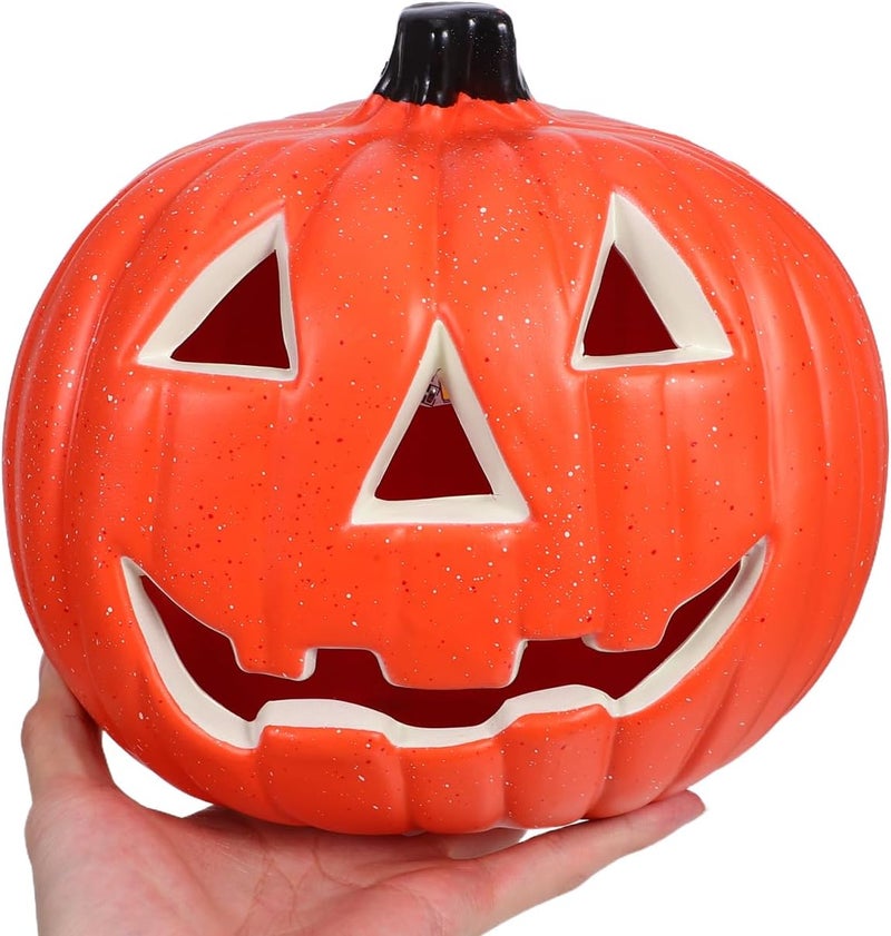DOITOOL Halloween Pumpkin Lantern, Jack-O-Lanterns Light Up Pumpkin Figurine Halloween Decorations Party Favor for Haunted House Holiday Party Home Decor - Image 5