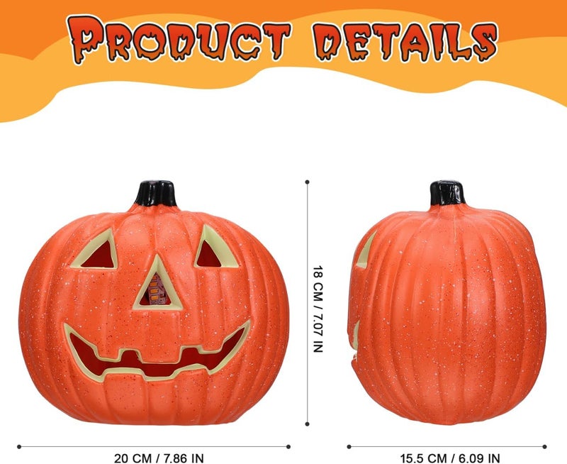 DOITOOL Halloween Pumpkin Lantern, Jack-O-Lanterns Light Up Pumpkin Figurine Halloween Decorations Party Favor for Haunted House Holiday Party Home Decor - Image 4