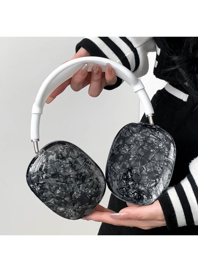 Generic - Korean Style Solid Color Shell Pattern Airpods Max Protective Cover For AppleHeadset Ear Cap Ear Mover Earphone Case-Color:Black Shell Pattern-Model:A Pair Of Airpods Max Earphone Covers - Image 1