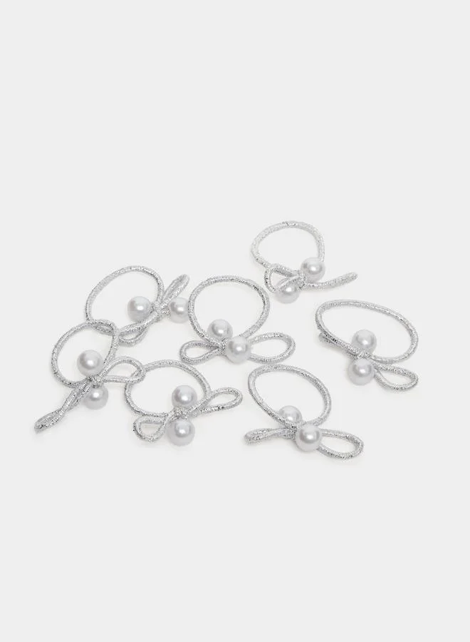 Styli Set of 10 - Silver Pearl Hair Tie