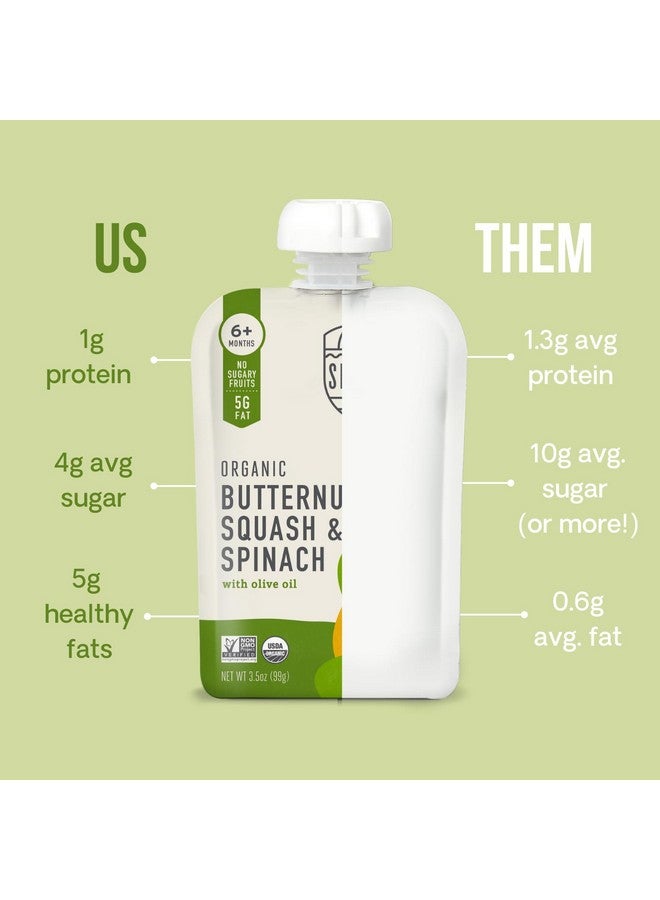 Serenity Kids 6+ Months Veggie Puree Baby Food Pouches - USDA Organic - No Sugary Fruits/Added Sugar - Allergen Free - 3.5 Oz BPA-Free Pouch - Butternut Squash & Spinach - 12 Count Organic Baby Food - Image 4