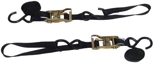 Ancra 49498-11 Black 1" x 69" Long Ratcheting Buckle Tie Down with Integrated Soft Hooks - Image 4