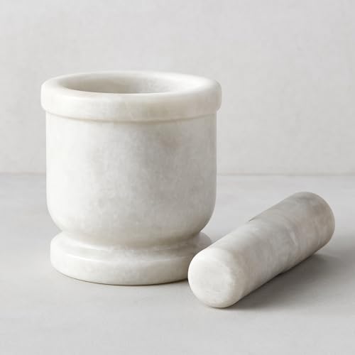 Jaipur Ace Natural White Marble Mortar and Pestle Set, Imam Dasta, Ohkli Musal, Kharal/Khalbatta or Mixer and Grinder Set for Kitchen- 4x4 Inches (White) - Image 3