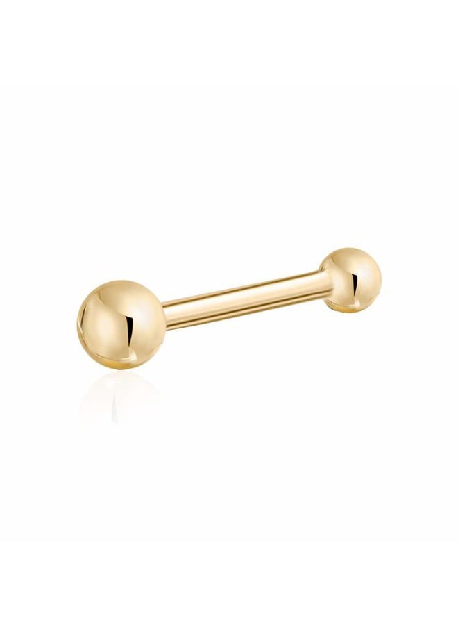 Massete 14k Yellow Gold Nose Ring Tiny Ball Micro Stud Piercing Body - Image 1