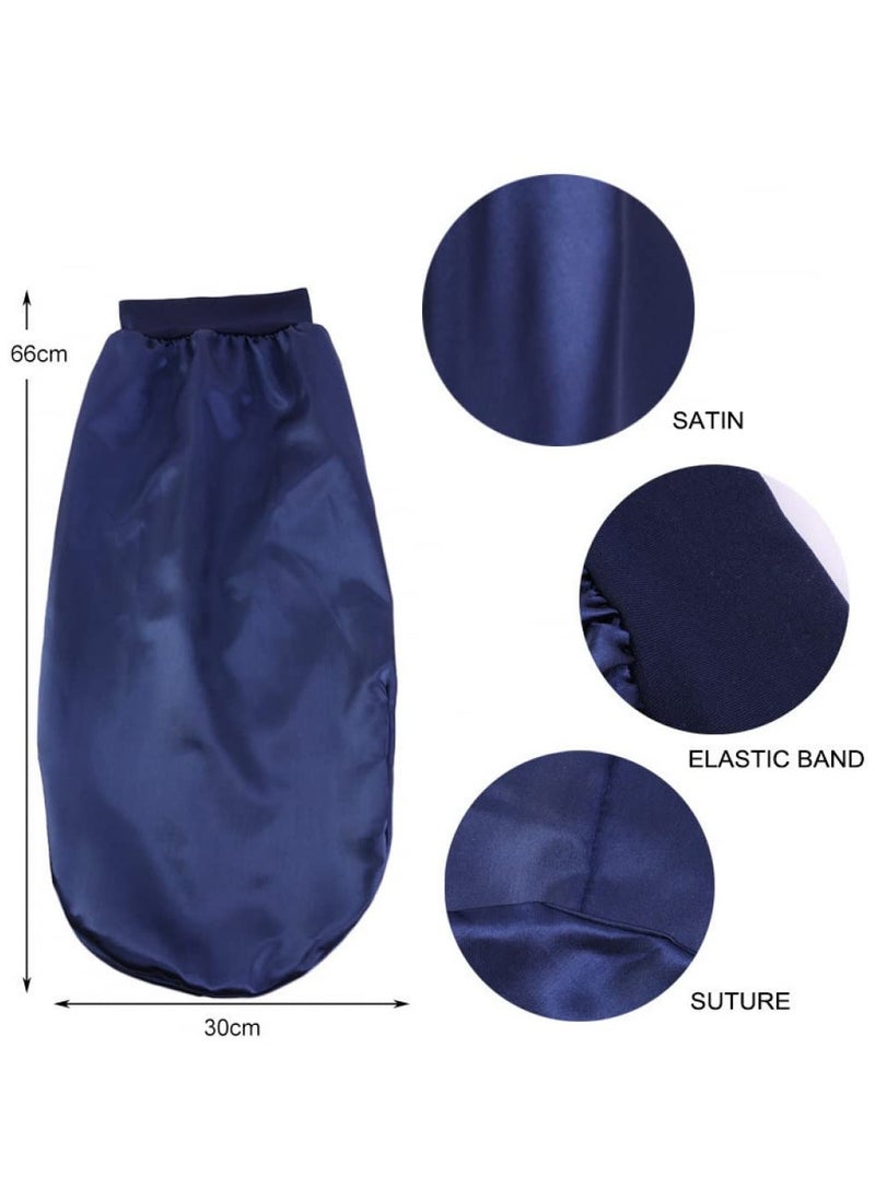 Beauenty 2 Pieces Long Satin Bonnet for Women Silky Sleep Cap, Soft Elastic Band Silk Braid Bonnet Wide Band Night Sleeping Hat Long Braids Bonnets Cover Cap Headwraps for Natural Hair Curly Hair  - Image 3