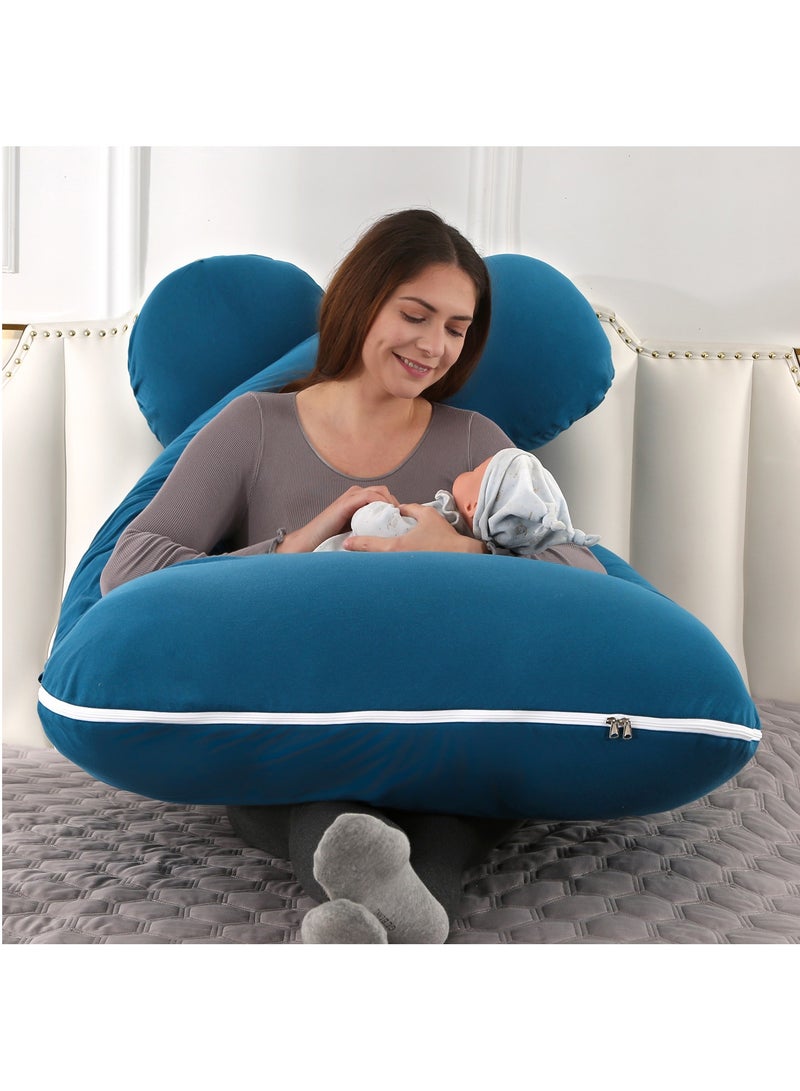 Arabest Pregnancy Pillows Cotton U Shaped Body Pillow for Sleeping, Comfortable Cooling Maternity Pillow for Pregnant Women Support Body Pain Relief Pillow  - Image 4