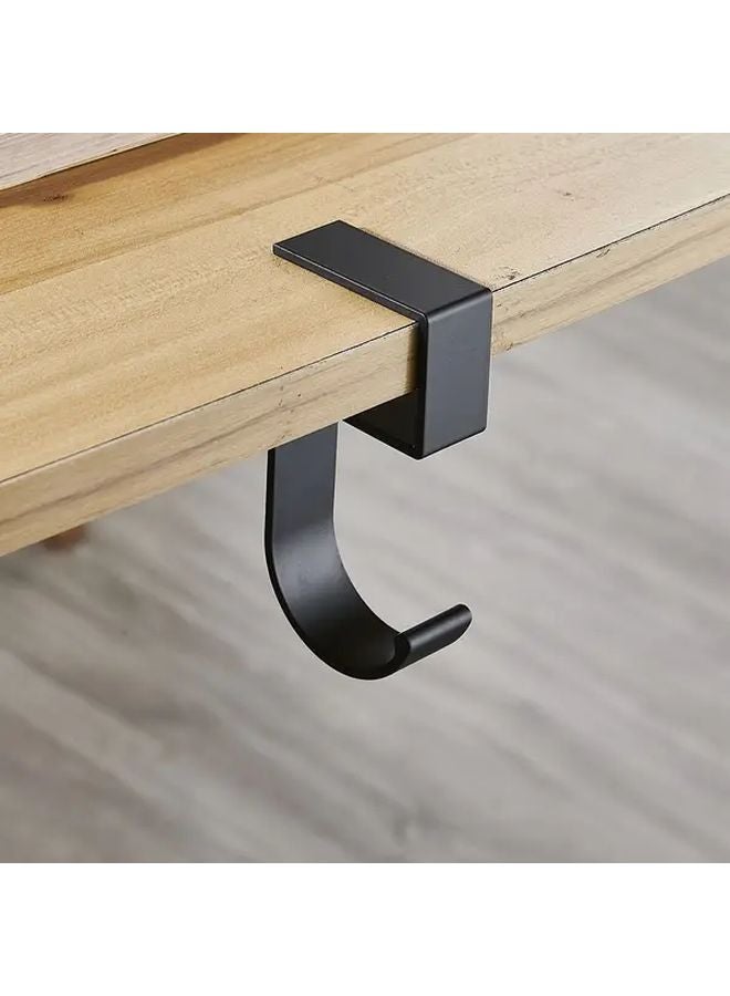 Black S Shape Desk Hook Portable Punch Free Bag Hanger For School Office Home - Image 1