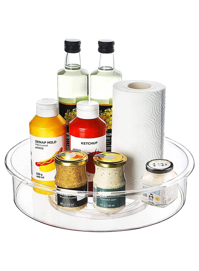 Lazy Susan Round Rotating Turntable Food Storage Container for Cabinet, Pantry, Refrigerator, Countertop, Spinning Organizer for Spices, Condiments, Baking Supplies  - Image 1