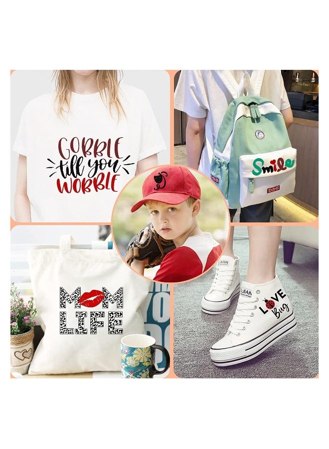 HTV Heat Transfer Vinyl Starter Bundle Fathers Day Cricut Iron Everyday Iron Vinyl for T Shirt Bags Totes Matte Finsh 4 Pre Cut Sheets  - Image 2
