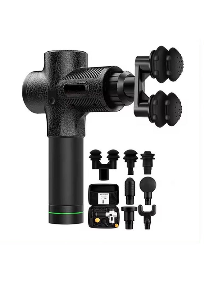 LEXIN - Portable Rechargeable Massage Gun for Pain Relief, with 7-Piece Special Replacement Heads and LCD Screen.30-Speed choices（Leather version） - Image 1
