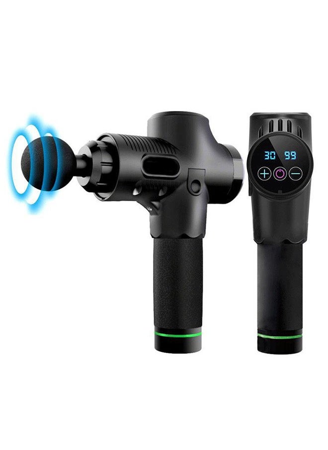 LEXIN - Portable Rechargeable Massage Gun for Pain Relief, with 7-Piece Special Replacement Heads and LCD Screen.30-Speed choices（Leather version） - Image 1