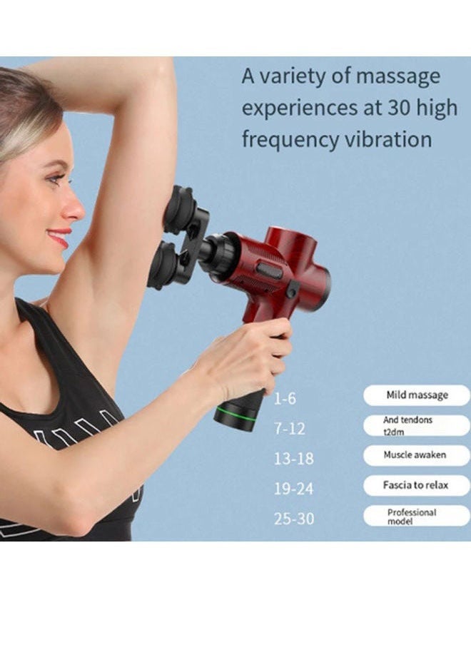 LEXIN - Portable Rechargeable Massage Gun for Pain Relief, with 7-Piece Special Replacement Heads and LCD Screen.30-Speed choices（Leather version） - Image 1