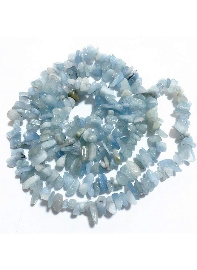 PLTbeads - 5 8Mm Natral Healing Gemstone Waist Bracelets Necklace Kit Irregular Stone Diy Crafts Design Jewelry Making 1 Strand Per Bag Approxi 34 Inch (Aquamarine Chips) - Image 1