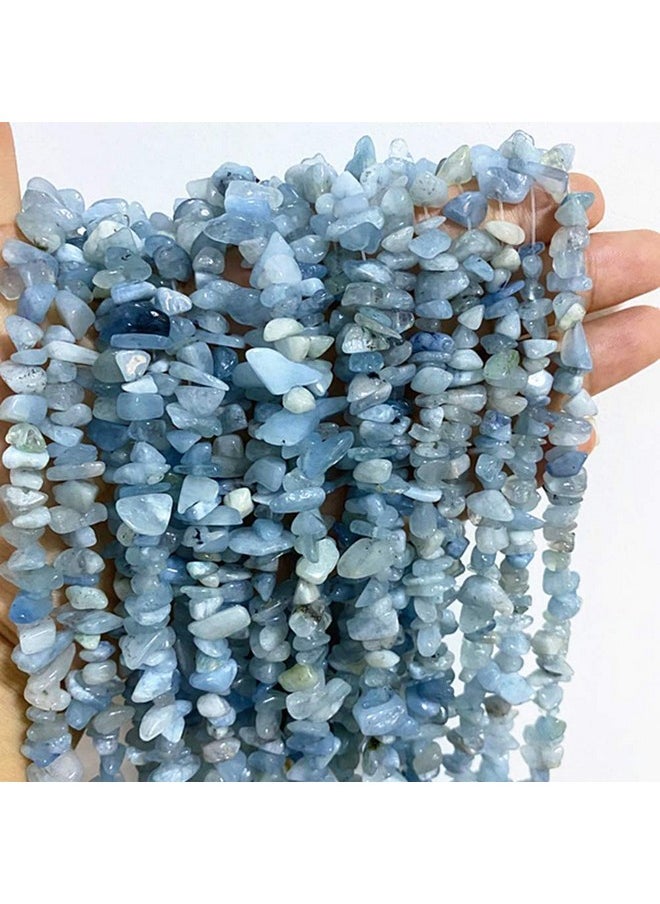 PLTbeads - 5 8Mm Natral Healing Gemstone Waist Bracelets Necklace Kit Irregular Stone Diy Crafts Design Jewelry Making 1 Strand Per Bag Approxi 34 Inch (Aquamarine Chips) - Image 1