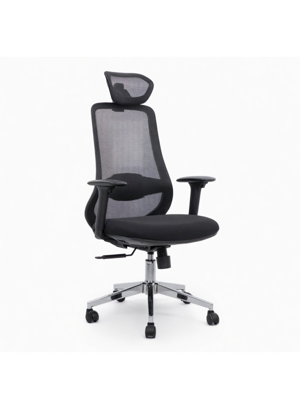 FURALUX Ergonomic High-Back Mesh Office Chair with Adjustable Headrest & Lumbar Support - Black Breathable Executive Desk Chair for Home Office & Work