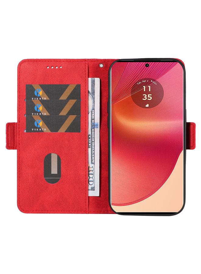 S-TOP Case For Motorola Edge 50 Fusion Dual-color Rhombic Lattice Leather Phone Case - Image 4