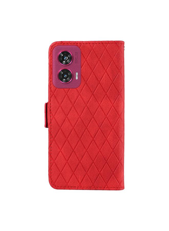 S-TOP Case For Motorola Edge 50 Fusion Dual-color Rhombic Lattice Leather Phone Case - Image 3