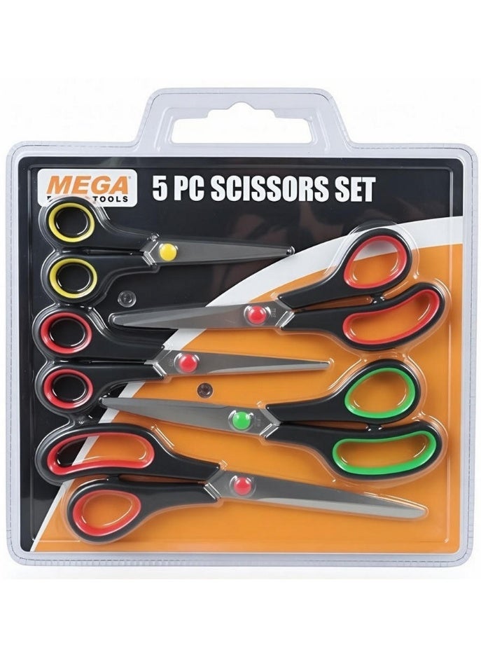 ميجا تولز طقم مقصات متعدد الألوان 5 قطع
