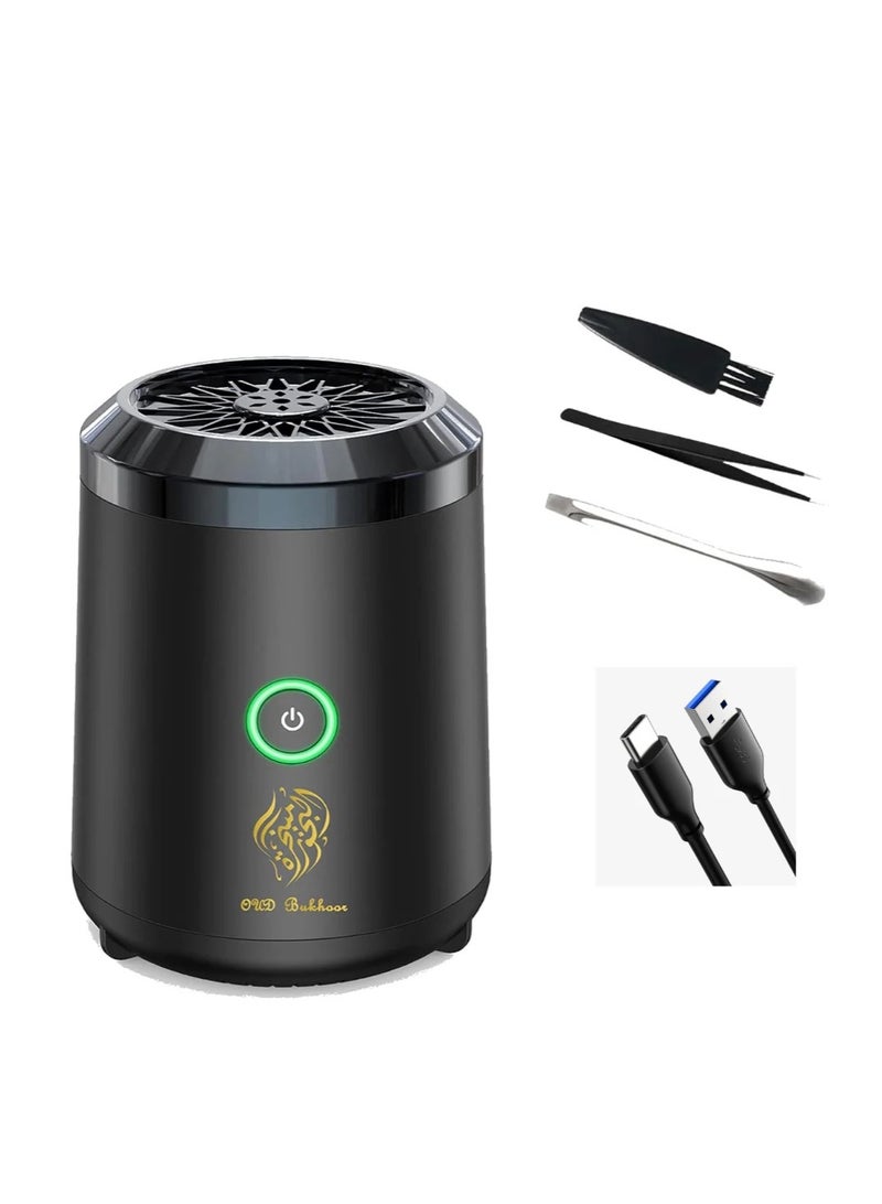 ACLIX Portable Electric Bakhoor Incense Burner – Rechargeable Incense Burner with Ceramic Heating Chamber, USB Charging Aroma Diffuser , Compact Design for Home, Office, Car & Travel Use - Image 1
