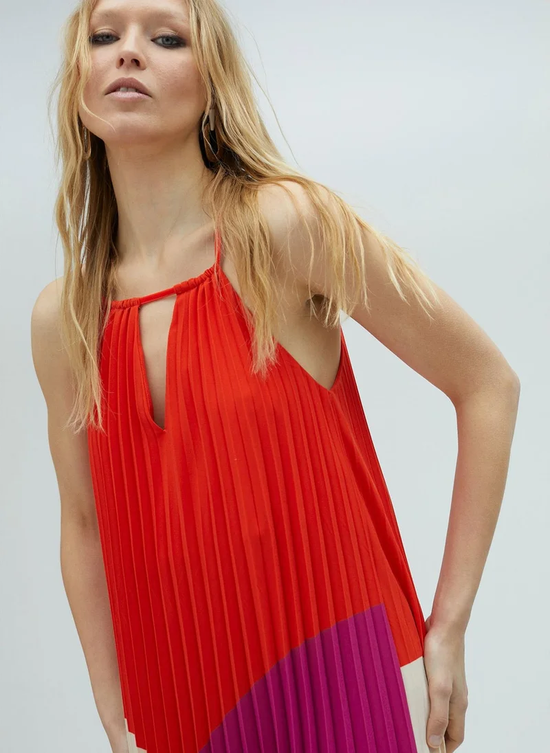 Lola Casademunt Three-tone pleated dress