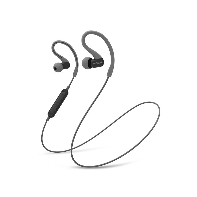 Koss BT232i Wireless Bluetooth Earclips, In-Line Microphone, Volume Control and Touch Remote, Sweat Resistant, Dark Grey and Black - Image 1