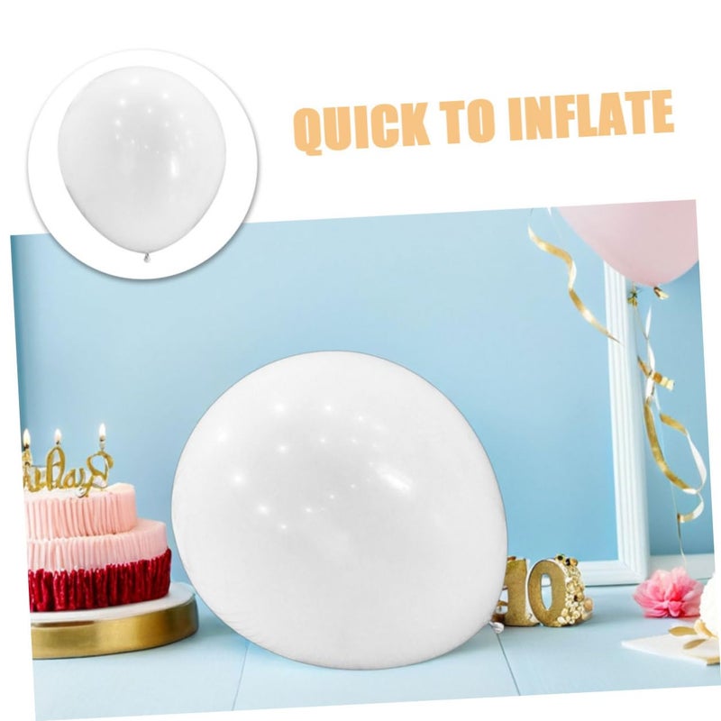 36 Inch White Round Latex Balloons 8 Pack Matte Finish For Wedding Birthday Party - Image 4
