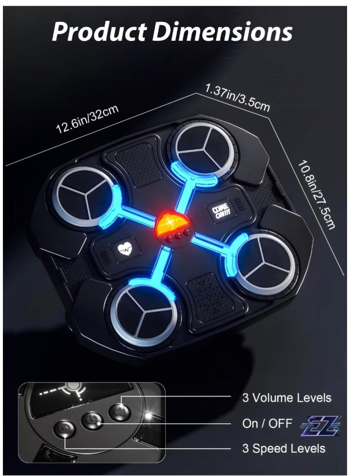 ELTRAZONE آلة الملاكمة الموسيقية للأطفال مع بلوتوث - ارتفاع قابل للتعديل، 3 أوضاع تدريب تفاعلية، وسادة ملاكمة تفاعلية للأولاد والبنات من عمر 3-14، مدرب لياقة بدنية مثبت على الحائط، منطقة من رغوة EVA، قفازات وحزام فيلكرو متضمنة - Image 2