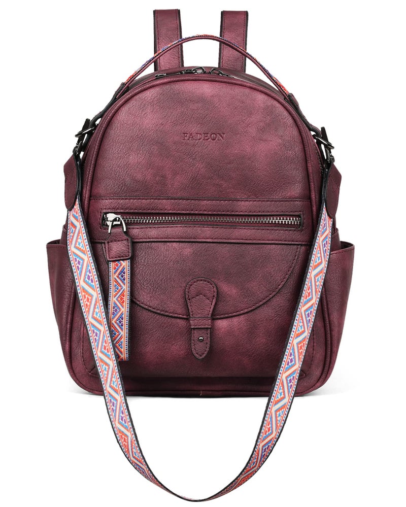 FADEON Mini Backpack Purse for Women, Designer Leather Cute Roomly Backpacks, Daily Ladies Shoulder Backpack Fashion Handbag - Image 1