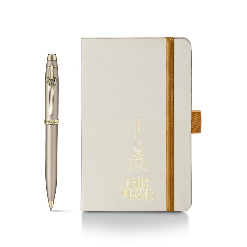 Sheaffer 100 Eip 9377 Champagne Gold Ballpoint Pen With Champagne Gold Trim And Hardbound Small Notebook - Gift Set - Image 1