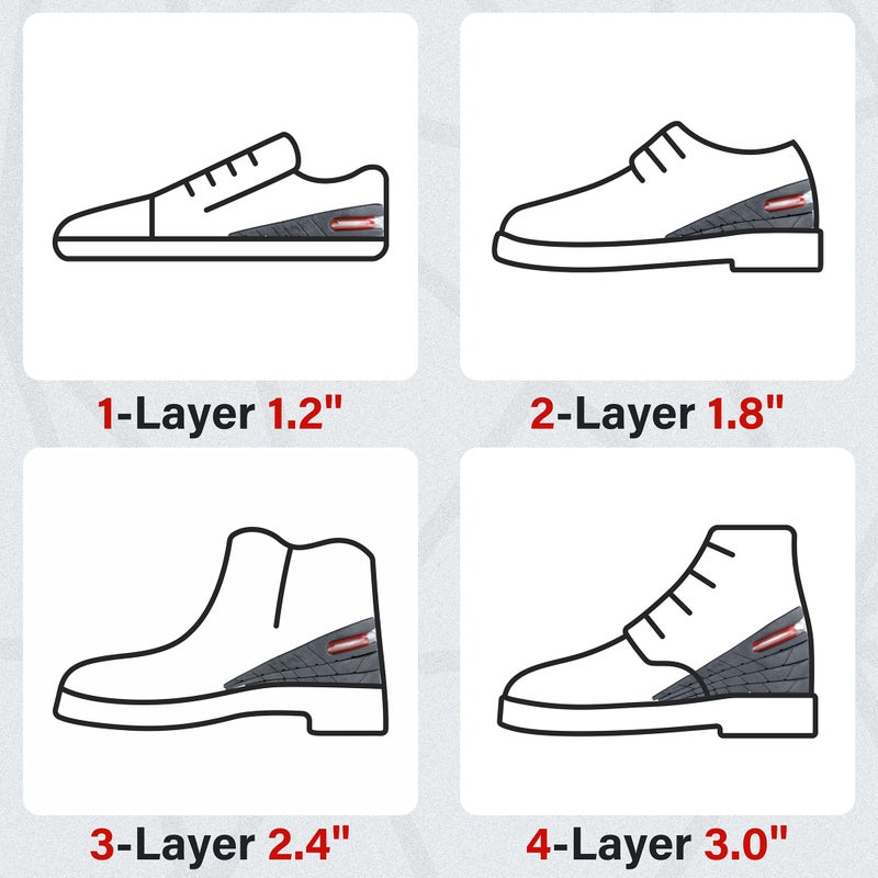 QUXIANG Height Increase Insoles 3-Layer Air up Shoe Lifts Elevator Shoes Insole -6 cm (2.4 inches) Heels Lift Inserts for Men and Women - Image 2