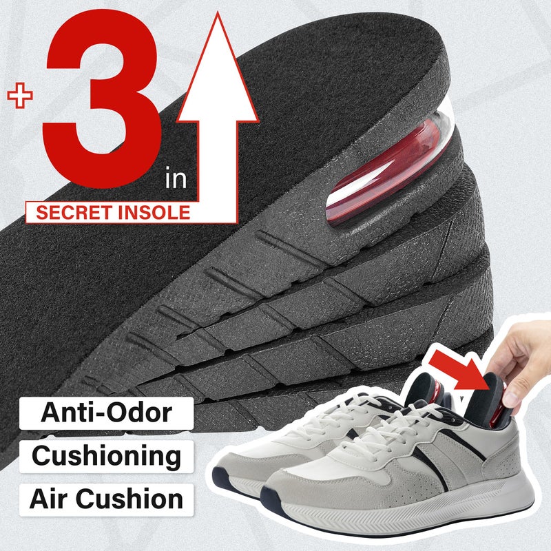 QUXIANG Height Increase Insoles 3-Layer Air up Shoe Lifts Elevator Shoes Insole -6 cm (2.4 inches) Heels Lift Inserts for Men and Women - Image 5